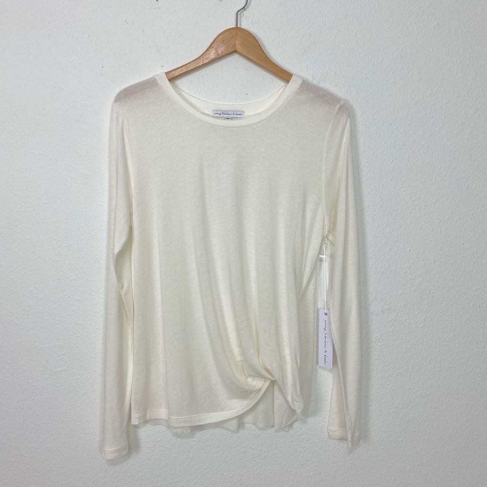 ✨YF&B✨Soft Side Gathered Long Sleeves Tee🎊